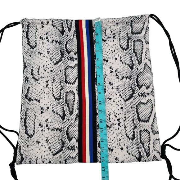Pam & Gela Snake Skin With Stripes Drawstring Cinch Bag - Picture 6 of 9